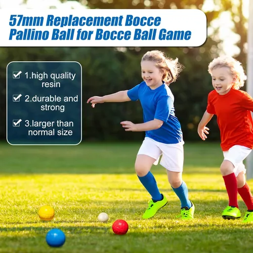 Miniatura 3 de Deekin 2 paquetes de 2.244 in Bocce Pallino para juego de bocha, bola de bocha, bolas de repuesto para bocce palino Blanco