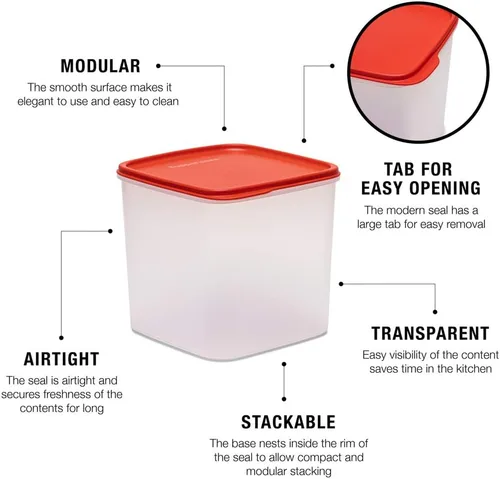 Miniatura 5 de Tupperware Contenedor cuadrado Smart Saver, 3,9 litros, el color puede variar