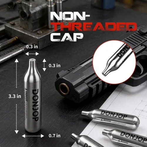 Miniatura 7 de Cartuchos de CO2 12G sin rosca, cartuchos de CO2 pistola BB, pistola BB de CO2, pistola de CO2 Airsoft y marcadores de paintball C02, ajuste cómodo