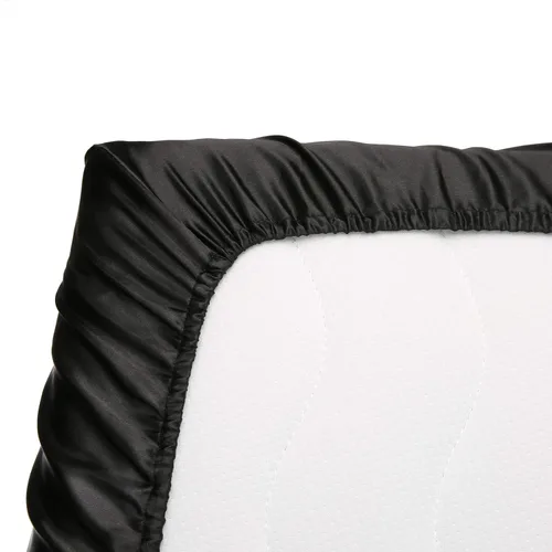 Miniatura 6 de Pro Goleem Sábanas de satén ajustables para Pack n Play, ideales para el cabello del bebé, sensación de seda suave, 27 x 39 pulgadas, sábana Negro