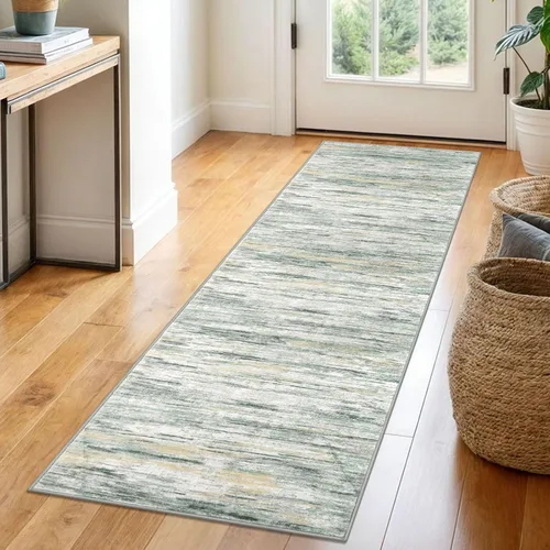 Miniatura 112 de SIILOOM 2 x 3 Alfombra moderna y abstracta para entrada, alfombra neutra azul marino gris multicolor súper suave de área pequeña, alfombras lavables