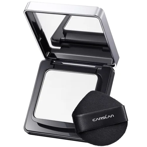 Miniatura 10 de CARSLAN Polvo prensado impermeable para la cara compacto, control de aceite de larga duración de 24H Polvo fijador prensado sin talco, libre de 01