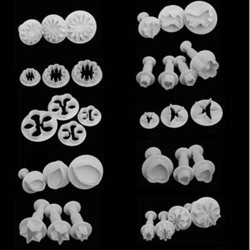 Miniatura 2 de 33 piezas Fondant Cake Cookie Plunger Cutter Sugarcraft Flor Hoja Mariposa Forma de Corazón Decoración Molde DIY Herramientas