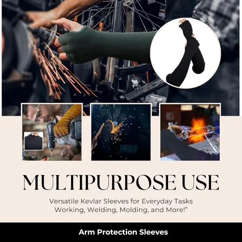 Miniatura 3 de Mangas de trabajo de protección para brazos: protección de 4 vías, manga protectora de brazo largo con apertura para los dedos, mangas resistentes a