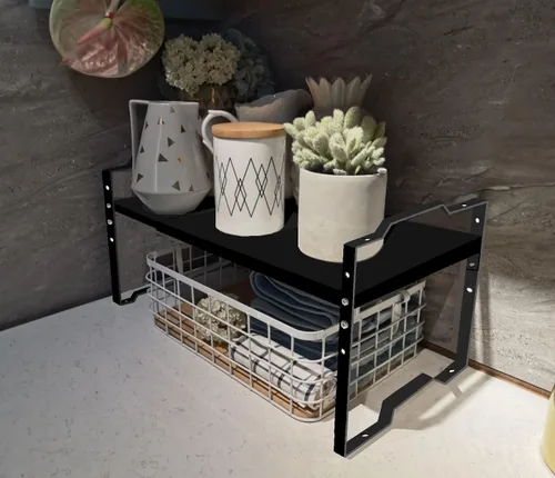 Miniatura 3 de Jojocross Estante expandible para organizador de gabinete, estante de especias apilable ajustable en la cocina y el baño más, encimera de encimera
