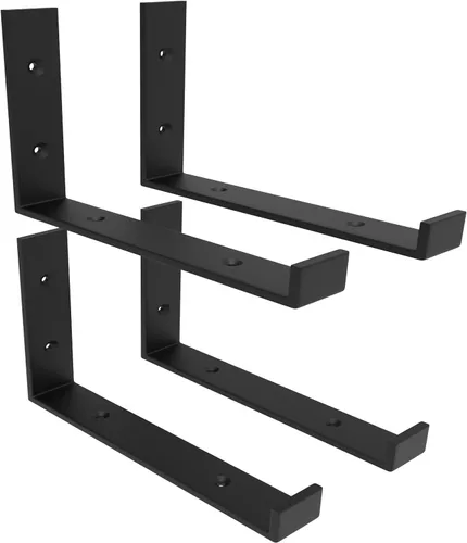 Miniatura 6 de Soporte de estante, soportes de estante flotante resistentes de 10 pulgadas de largo, paquete de 4 soportes para estantes, soportes de soporte