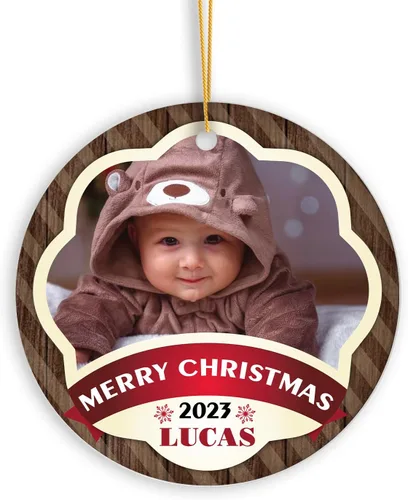 Miniatura 19 de Adorno personalizado de aniversario de boda, foto personalizada con nombre y fecha, adorno de aniversario de boda Navidad 2023, regalos de Navidad