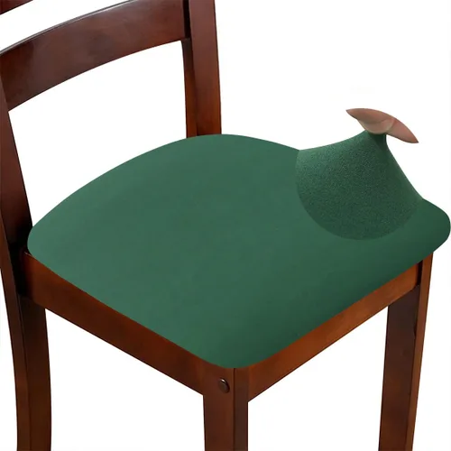 Miniatura 14 de Fundas de asiento para silla, juego de 6, fundas elásticas negras para silla de comedor cuadradas, extraíbles y lavables, protector de asiento