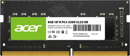 Acer SD100 8GB RAM DDR4 (1x8GB) Laptop Ram 3200 MHz SODIMM PC4-2500 CL22 Memoria 1.2v - BL.9BWWA.206