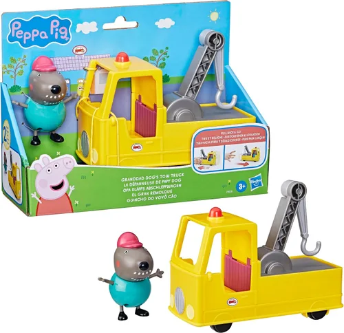 Miniatura 12 de Peppa Pig Juego de vehículos de construcción y figuras de camión de remolque del abuelo, juguetes preescolares para niños y niñas de 3 años