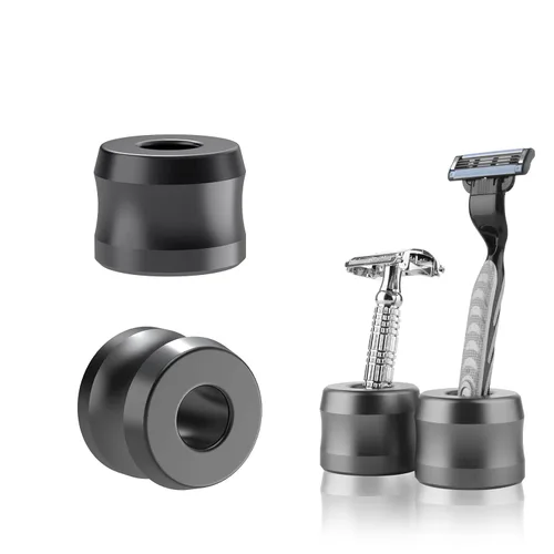 Linkidea Paquete de 2 soportes de afeitar de seguridad, diámetro de apertura de 0.7 pulgadas (0.728 in), soporte de afeitado para hombre para