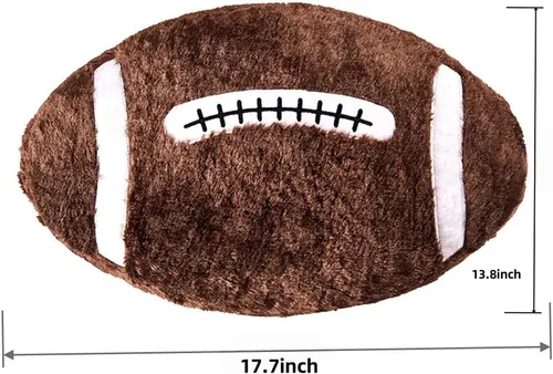 Miniatura 2 de XIYUAN Almohada deportiva de rugby de 17.7 x 13.8 pulgadas, almohada suave de peluche, juguetes de felpa de fútbol mullidos y duraderos, regalo