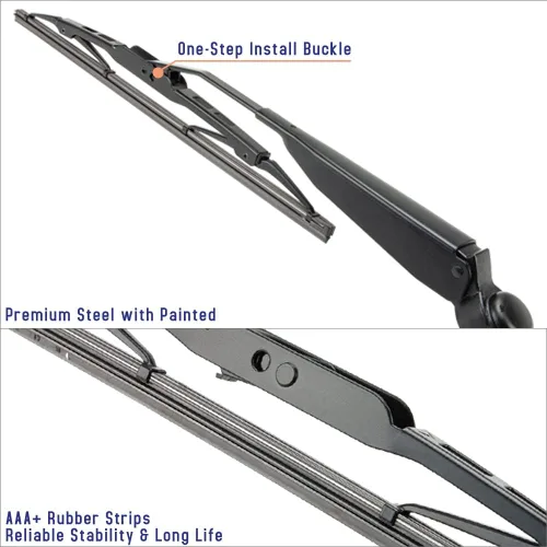 Miniatura 4 de Kit de brazo y cuchilla de acero para limpiaparabrisas trasero compatible con Dodge Grand Caravan 2008-2010, Chrysler Town & Country