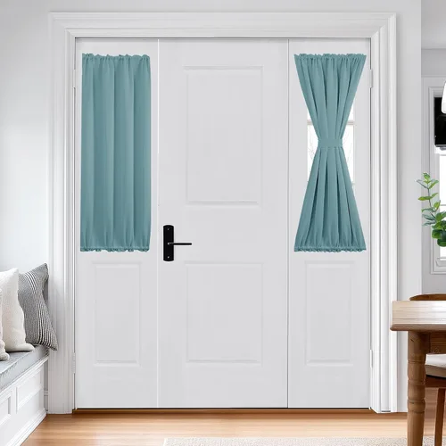 Miniatura 10 de Cortina térmica para puerta con bolsillo para barra, opacas, tratamiento de ventanas con ojales y ojales Deconovo 1 panel