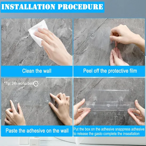 Miniatura 3 de Cerpourt Paquete de 2 soportes de almacenamiento de juguetes de baño para bañera, estantes adhesivos de acrílico, cinta adhesiva para espejo