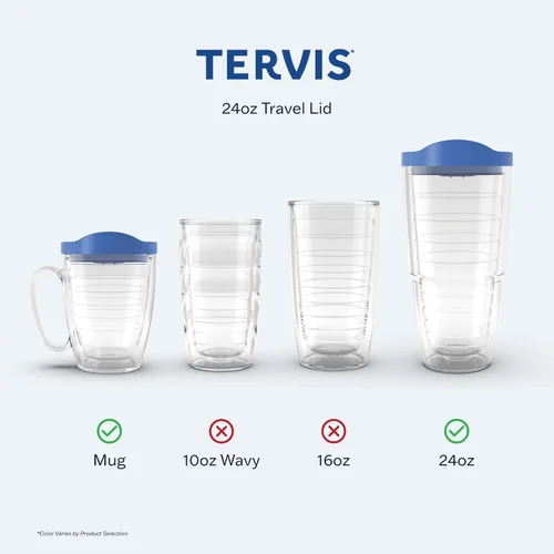 Miniatura 2 de Tervis Tapa de viaje hecha en Estados Unidos de vaso aislado de doble pared para taza de viaje mantiene las bebidas frías y calientes, se ajusta a