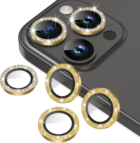 Miniatura 25 de AGVEE Paquete de 6 protectores de lente de cámara para iPhone 14 Pro de 6.1 pulgadas/14 Pro Max de 6.7 pulgadas, con diamantes brillantes y anillo