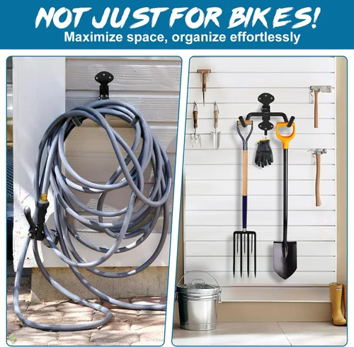 Miniatura 6 de Urban Deco Soporte de pared para bicicleta de 66 libras, capacidad de carga extensible, 6 pulgadas, soporte para bicicleta, garaje, diseño