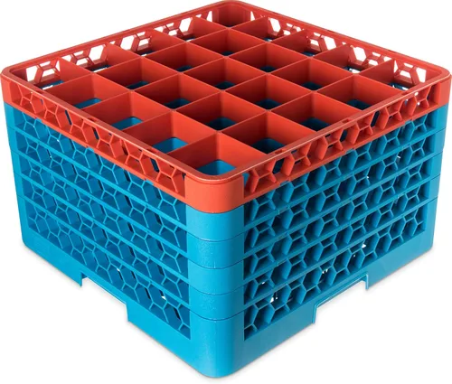 Miniatura 81 de Carlisle FoodService Products RG9-214 OptiClean Estante de vidrio con 9 compartimentos con 2 extensores, 7.12 pulgadas, polipropileno, azul