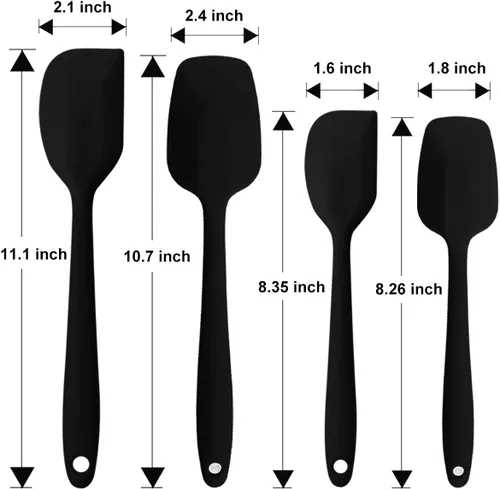 Miniatura 5 de Juego de espátulas de silicona, espátula de cuchara de goma, espátula resistente al calor, diseño de una pieza, espátula sin costuras, espátula Set