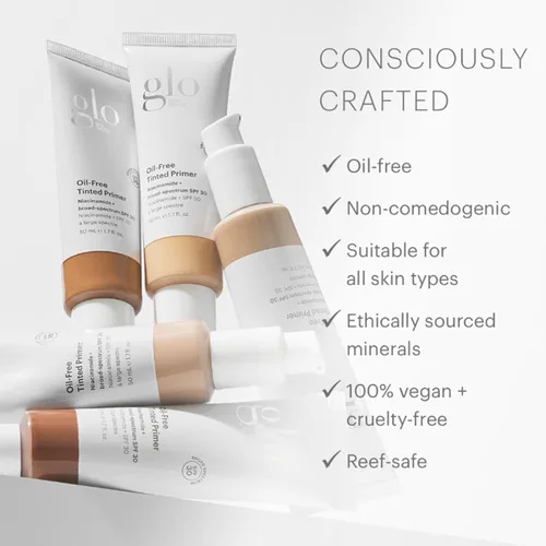 Miniatura 4 de Glo Skin Beauty Primer tintado sin aceite SPF 30, (ligero) 1.7 oz – Maquillaje mineral para cara, base base base 4 en 1, cobertura transparente