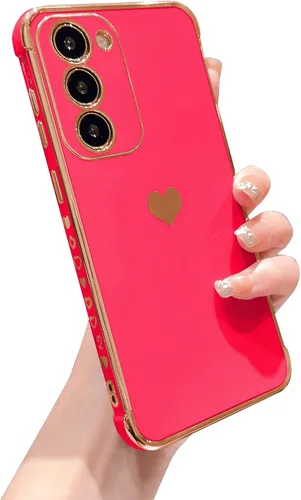 Miniatura 70 de phylla Funda de teléfono compatible con Samsung Galaxy A12 de 6.5 pulgadas, lindo corazón chapado en oro, elegante funda de lujo para mujer