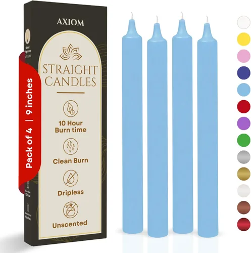 Miniatura 47 de Axiom Candles - Velas cónicas de 10 pulgadas sin goteo - Velas altas sin perfume y sin humo - 9 horas de combustión - Velas cónicas para el hogar
