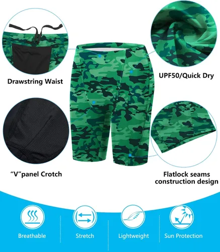 Miniatura 72 de Traje de baño deportivo competitivo para hombre, traje de entrenamiento de resistencia de carreras, pantalones cortos de natación de secado rápido