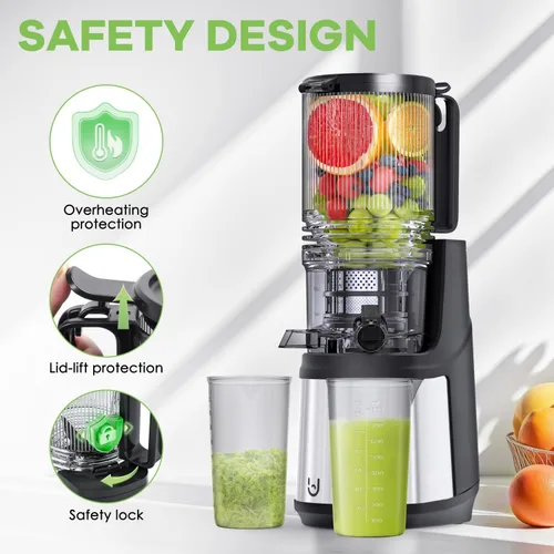 Miniatura 7 de EanOruus Cold Press Juicer, 5.8" Wide Feed Chute Juice Extractor Machine with 400W, High Juice Yield, Slow Masticating Juicer for Whole Vegetables &