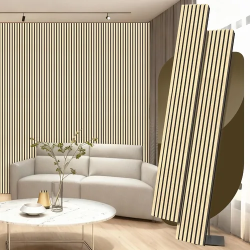 Miniatura 15 de RITOLLO Paneles de madera para pared de 4.92 x 7.68 pulgadas, paneles acústicos para decoración de pared interior, panel de absorción de sonido
