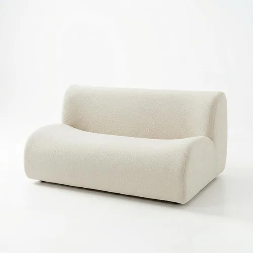 Miniatura 21 de Sofá individual modular curvado, sofá sherpa de espuma de 33 pulgadas, cómodos sofás de peluche para espacios pequeños, sofás modulares modernos