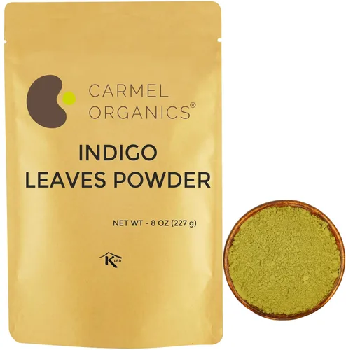 CARMEL ORGANICS Polvo de hojas índigo (8 onzas) para el color de tu cabello | Polvo índigo puro y natural | Sin colores ni conservantes añadidos |