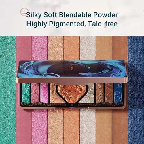 Miniatura 3 de FLORASIS Paleta de maquillaje Phoenix con grabado floral, Paleta de sombras de ojos natural de larga duración y mezclable para mujeres