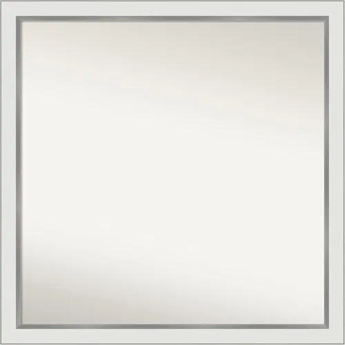 Miniatura 505 de Amanti Art Espejo de baño blanco para sobre el fregadero, 30 x 35 pulgadas, espejo de tocador rectangular estrecho de Eva de oro blanco, marco