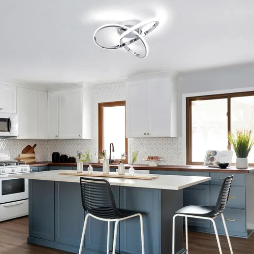 Miniatura 8 de CANEOE Lámparas de techo modernas, lámpara de techo LED de montaje empotrado regulable de 42W con control remoto, diseño creativo cerca del techo