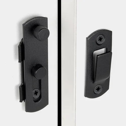 Miniatura 4 de INIRET 6 Paquetes de Pestillos para Puerta de Granero, 2.75" x 2.02" Acero Inoxidable Negro Mate, Pestillo Abatible para Puerta de Granero