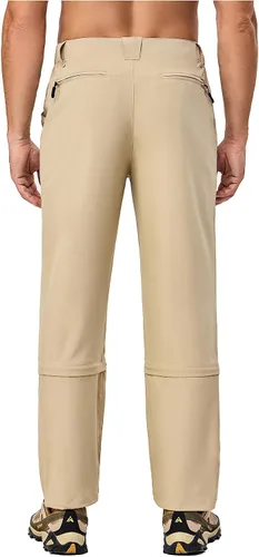 Miniatura 7 de Little Donkey Andy Pantalones elásticos convertibles para hombre, con cremallera, ligeros, de secado rápido, para senderismo, pesca, viajes