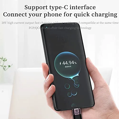 Miniatura 2 de APEXSUN Cable USB C corto, USB C a C de 0.4 pies, cable flexible compatible con Thunderbolt 4/3, USB4, PD 100 W, carga rápida, video 8K