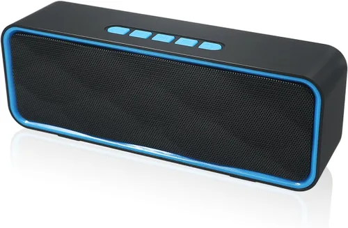 Miniatura 9 de Altavoz Bluetooth inalámbrico con ranura para tarjeta AUX/USB/TF, altavoz estéreo portátil al aire libre con audio HD, graves mejorados, doble