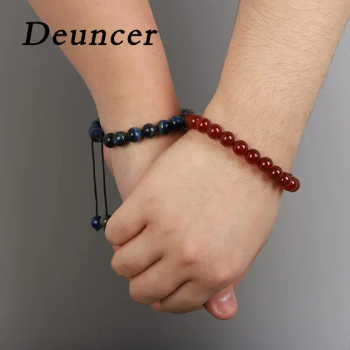Miniatura 8 de Pulsera ajustable unisex con cuentas de cristal de ágata natural de 0.315in