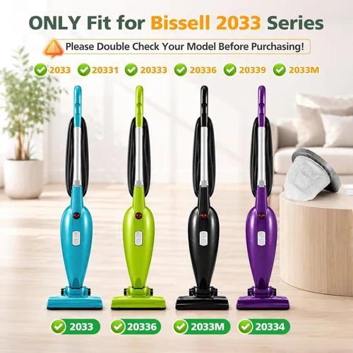 Miniatura 3 de Paquete de 6 filtros de repuesto 2033 compatibles con aspiradora Bissell Featherweight Stick sin bolsa 20331, 20333, 20334, 20336, 20339, 2033M, 6