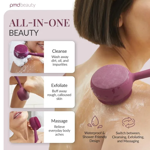 Miniatura 3 de PMD Beauty Clean Body - Elecrtic Smart Cleansing Device with Silicone Brush & Three Interchangeable Attachments to Cleanse, Exfoliate, & Massage Body
