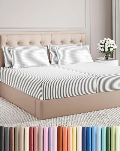 Miniatura 74 de Juego de sábanas Queen de 6 piezas, sábanas tamaño Queen, ropa de cama suave de lujo de hotel, refrescante, cómoda y transpirable, 1 encimera, 1 26