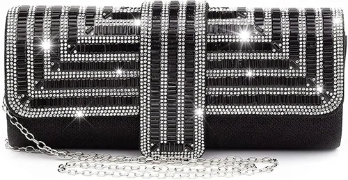 ELDA Bolsos de mano para mujer, bolsos de noche brillantes formales para fiesta, diamantes de imitación, boda, cóctel, baile de graduación