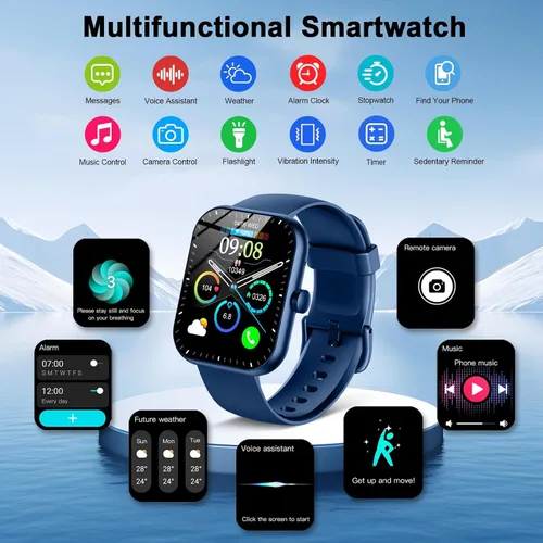 Miniatura 4 de Reloj inteligente (contestar/hacer llamadas), reloj inteligente HD de 1.96 pulgadas para mujer, reloj de fitness 2025 con más de 112 modos