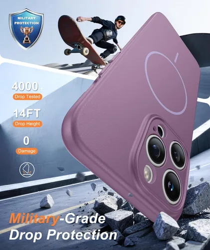 Miniatura 865 de FNTCASE Funda para iPhone 17 Pro: Fundas delgadas translúcidas de color azul claro compatibles con MagSafe, protección completa de la cámara