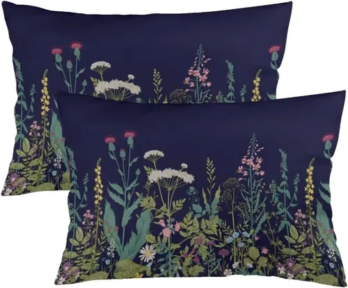 Miniatura 7 de Juego de 2 fundas de almohada con estampado de vaca, tamaño Queen, color blanco y negro, fundas de almohada lumbar, fundas decorativas estándar