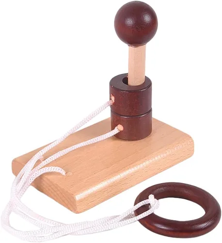 Miniatura 6 de Kingou Juego de 4 de rompecabezas de madera clásica cuerda de solución central juego de cerebro para adultos