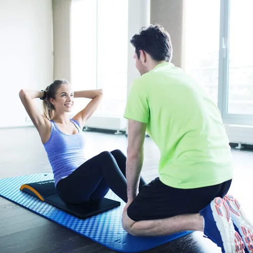 Miniatura 4 de Yes4All Ab Mat Tailbone y sin coxis, almohadilla de apoyo plegable para ejercicios abdominales para entrenamiento central y espalda baja B3. Naranja