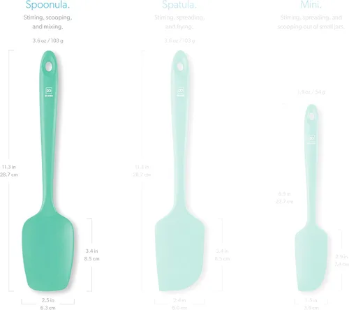 Miniatura 5 de DI ORO Espátula de cuchara de silicona - Garantía perpetua - Gran espátula de silicona resistente al calor de 600°F con raspador - Libre de BPA
